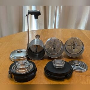 CorningWare Coffee Pot Cup Parts Electric Heat Element & Baskets & Lids Untested